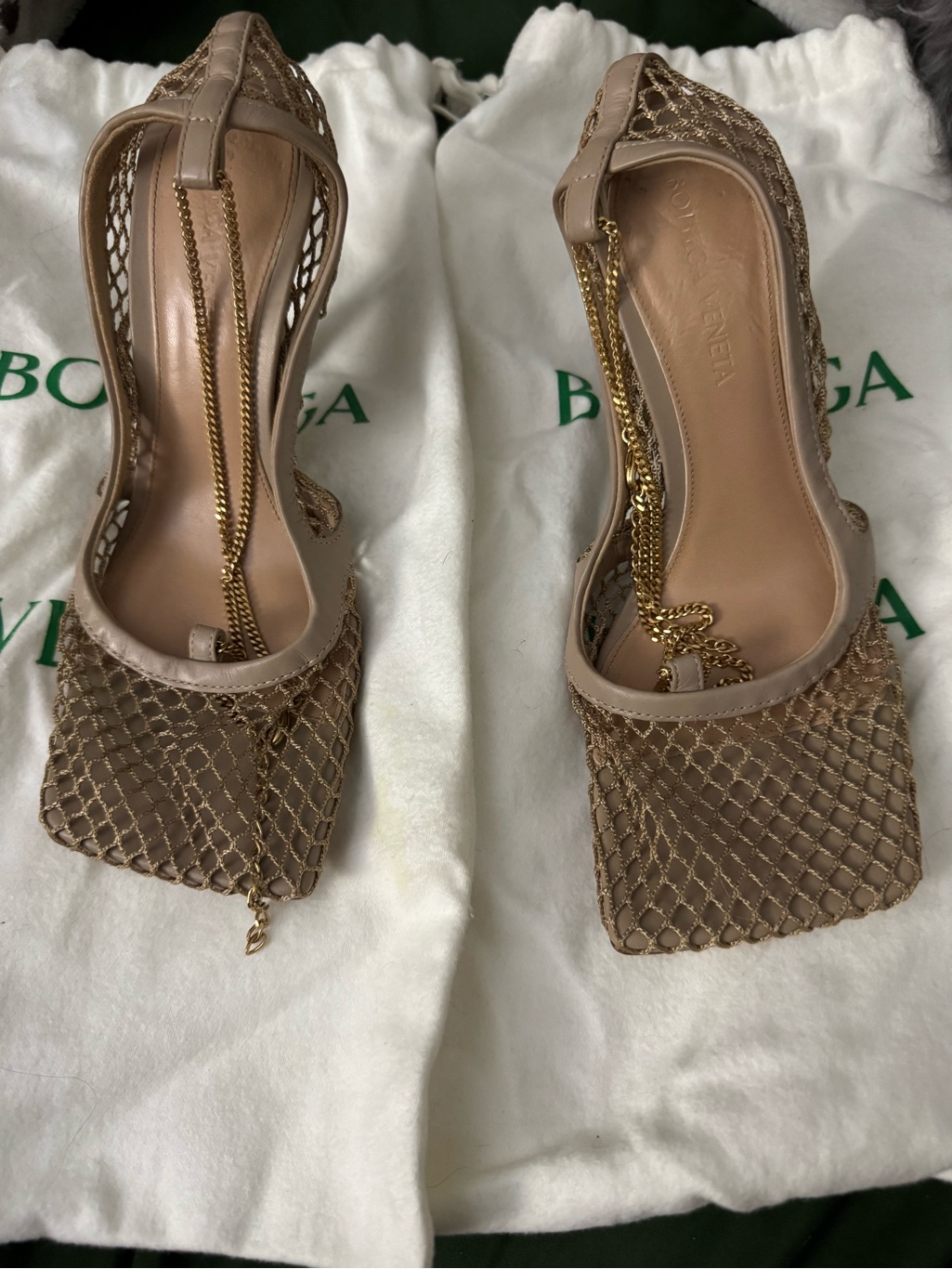 Bottega Veneta Beige Woven Heel